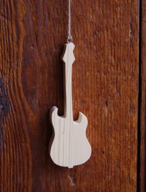 Houten elektrische gitaar 15cm, muzikale decoratie