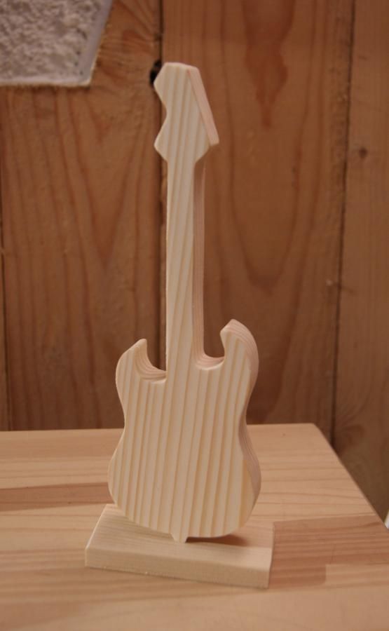 Houten elektrische gitaar ht 20cm muziekdecoratie, muzikant geschenk, handgemaakt