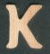 Letter K van essenhout hoogte 5 cm