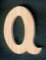 Massief houten letter Q om te schilderen en te lijmen, handgemaakt