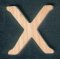 Houten letter X, hoogte 5 cm