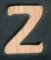 Letter Z van essenhout hoogte 5 cm