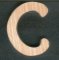Letter C te verlijmen in essenhout hoogte 5 cm dikte 5 mm