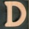 Letter D in massief hout te schilderen en te verlijmen, handgemaakt in essenhout hoogte 5 cm dikte 5 mm
