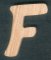 Letter F in essenhout hoogte 5 cm dikte 5 mm