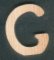 Letter G in essenhout hoogte 5 cm dikte 5 mm