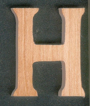 Houten letter H om te schilderen en te lijmen, hoogte 5 cm