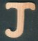 Letter J in essenhout, hoogte 5 cm