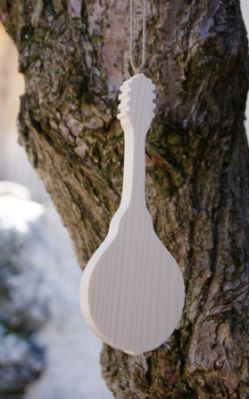 Massief houten mandoline ht15cm, muzikale bruiloft decoratie handgemaakte muzikant geschenk