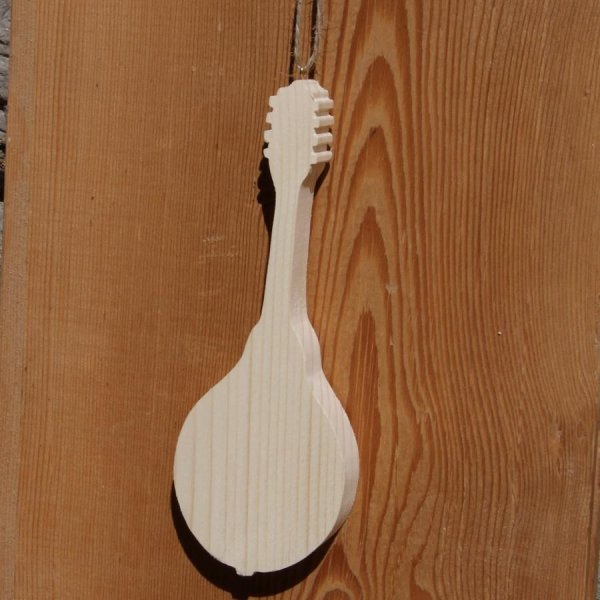 Massief houten mandoline ht15cm, muzikale bruiloft decoratie handgemaakte muzikant geschenk