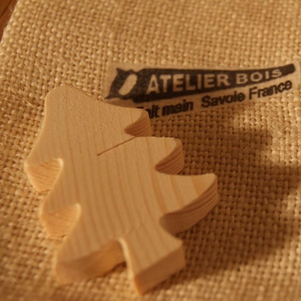 Kerstboom plaatskaartje in massief sparrenhout, herbruikbaar, om te versieren, per 10, naamkaartje voor kersttafel, natuurthema, berg, handgemaakte boom