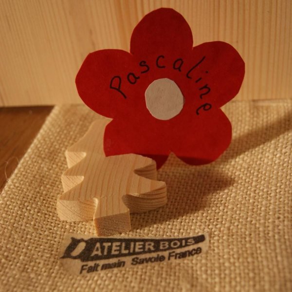 Kerstboom plaatskaartje in massief sparrenhout, herbruikbaar, om te versieren, per 10, naamkaartje voor kersttafel, natuurthema, berg, handgemaakte boom