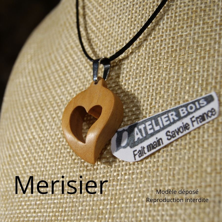 hanger hout bruiloft sieraden en natuur hart uitgesneden, kersenhout, handgemaakt, valentijnsdag cadeau idee, hout bruiloft