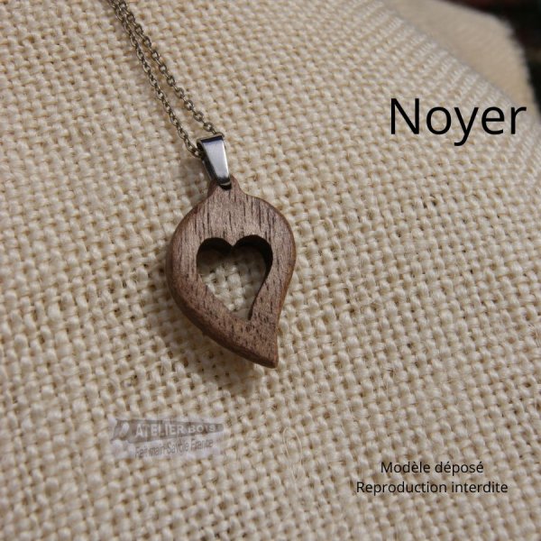 hanger hout bruiloft sieraden en natuur hart uitgesneden, kersenhout, handgemaakt, valentijnsdag cadeau idee, hout bruiloft