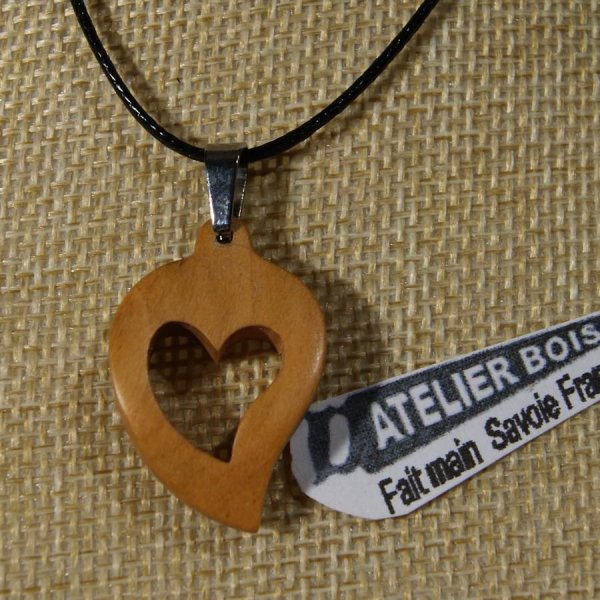 hanger hout bruiloft sieraden en natuur hart uitgesneden, kersenhout, handgemaakt, valentijnsdag cadeau idee, hout bruiloft