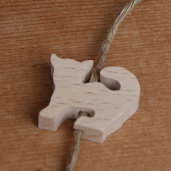 houten kraalkat, verticale boring voor mobiel en ophanging handgemaakt massief hout