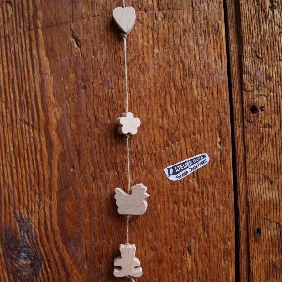 massief houten kraal hart H om ketting kind creatieve vrije tijd te versieren
