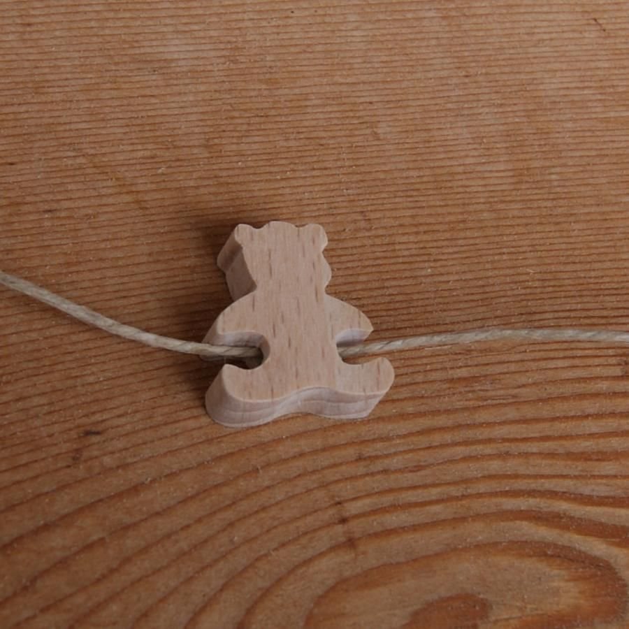 houten kraal teddybeer H om kinderhalsband te versieren
