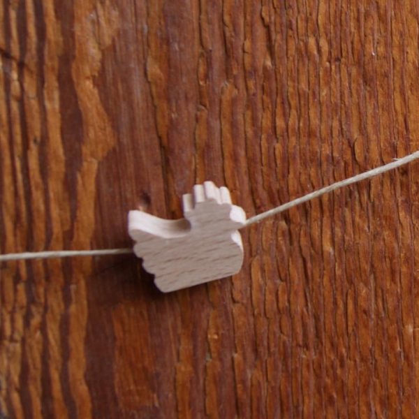 massief houten kraal kip H te schilderen, creatieve vrije tijd, hand gesneden kettingen