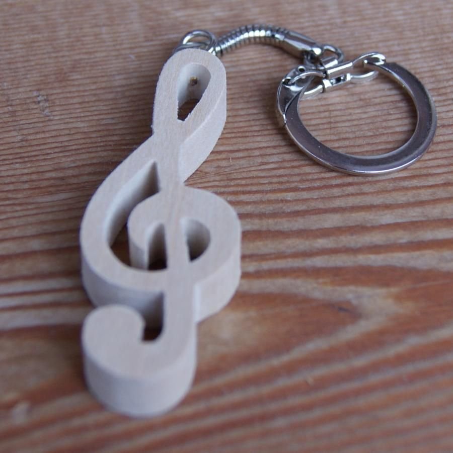 sleutelhanger, muzikantengeschenk, handgemaakt massief hout, kersenhout, origineel muzikantengeschenk