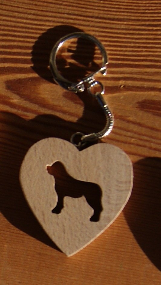 sleutelhanger hart en hond sint bernard of golden retriever