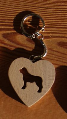 sleutelhanger hart en hond sint bernard of golden retriever