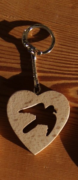 hart en vogel sleutelhanger