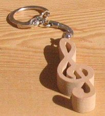 sleutelhanger, muzikantengeschenk, handgemaakt massief hout, kersenhout, origineel muzikantengeschenk