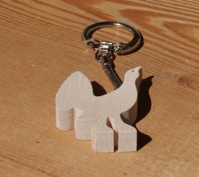 Houten sleutelhanger voor tetras, haan