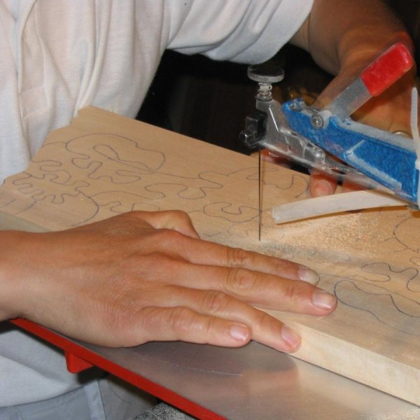 4 stuks massief houten puzzel geit Hetre handgemaakt, boerderijdieren