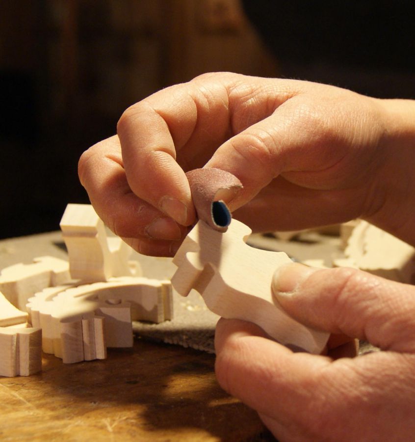 Houten puzzel 3 stukjes kat, Hetre kitten, handgemaakt