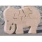 Houten puzzel 4 stukken etende olifant Massief hout, handgemaakt