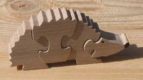 Houten puzzel 4 stukken massief beukenhout, handgemaakt