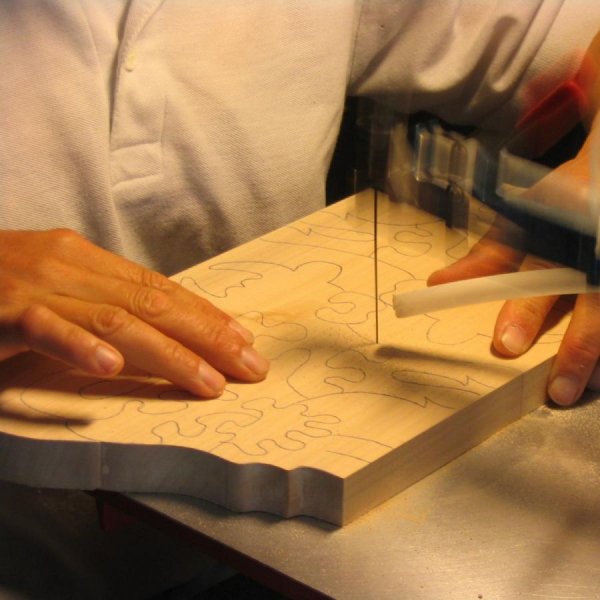 Houten puzzel vis 3 stukken Massief beukenhout, handgemaakt