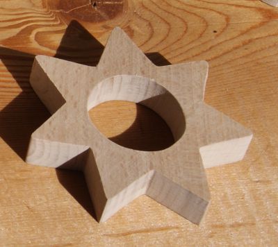 Servetring met ster, kersttafelversiering, handgemaakt massief hout