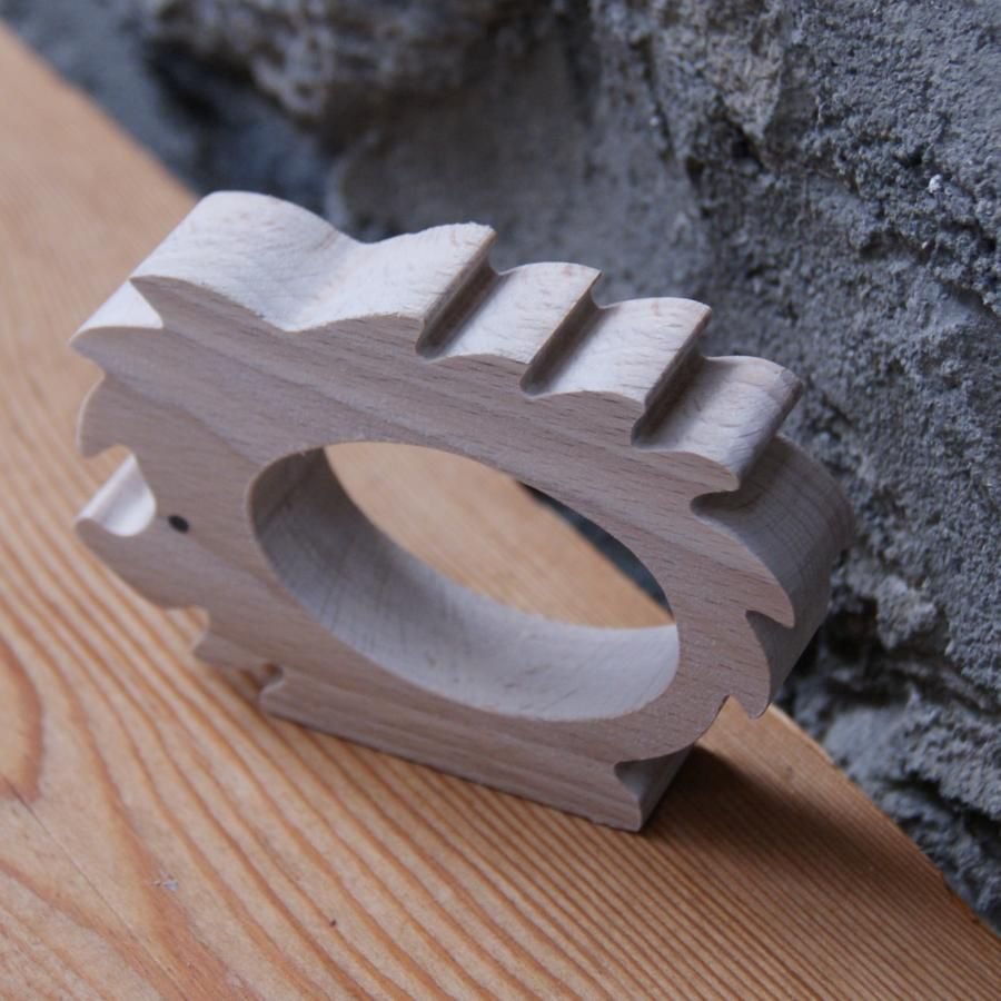 Handgemaakte massief houten Herisson servetring voor decoratie