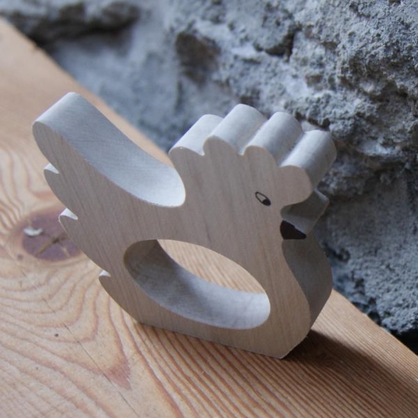 Servetring kip om massief hout te schilderen handgemaakt