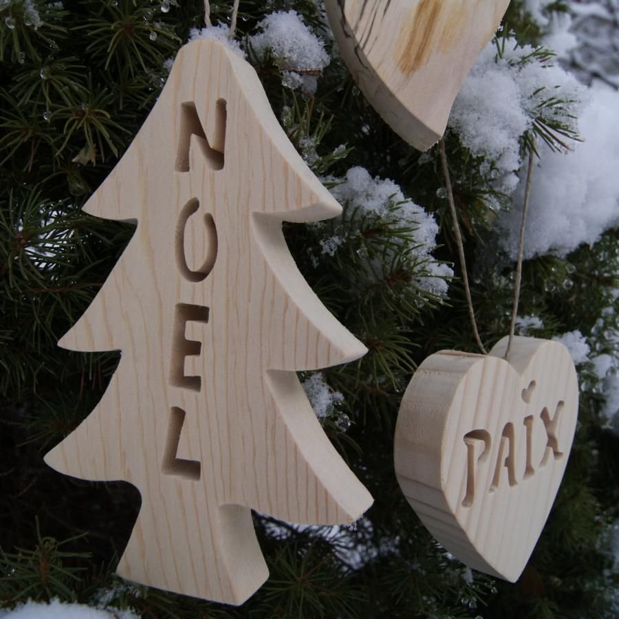 Kerstbal 12 cm in hout