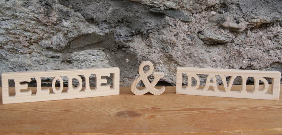 bord en, ampersand 5 cm in hout te plaatsen