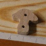 Knoop paddestoel 22mm embellishment scrapbooking natuur bos massief hout handgemaakt