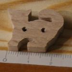 Button kat 25mm massief hout handgemaakte embellishment scrapbooking huisdieren