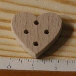 22mm hart knop om te versieren en te naaien of te lijmen, handgemaakte scrapbook embellishment massief hout