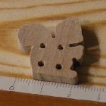 Button eekhoorn 25mm massief hout handgemaakte embellishment scrapbook natuur dieren
