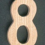 Houten nummer 8, 5 cm, te schilderen en te lijmen, 