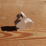 Miniatuur houten konijnenbeeldje voor decoratie, creatieve vrije tijd, dieren 