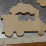 locomotief beeldje, marker, miniaturen creatieve vrije tijd versiering hout scrapbooking handgemaakt