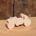 Beeldje Moto kruis in hout