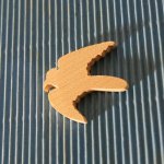 vogel beeldje, duif 3mm massief hout om te versieren, scrapbooking natuur dieren