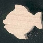 Houten visfiguur 2,5 x 3 cm, handgemaakt, te schilderen