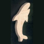Miniatuur haaienbeeldje van massief esdoornhout, handgemaakt